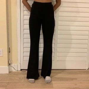 High Waisted Black Flare Pants